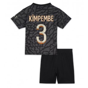 Paris Saint-Germain Presnel Kimpembe #3 Replika Babytøj Tredje sæt Børn 2023-24 Kortærmet (+ Korte bukser)